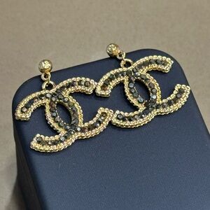 CC Gold and Black Earrings